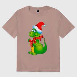 Женская футболка оверсайз Дракон с подарком