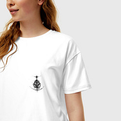 Футболка оверсайз женская Знак из Elden Ring - мини, цвет: белый — фото 2