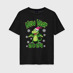 Женская футболка оверсайз Год зеленого деревянного дракона 2024