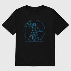 Женская футболка оверсайз Витрувианский гитарист