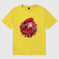 Футболка оверсайз женская Девушка из СССР, цвет: желтый