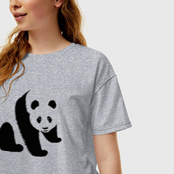 Футболка оверсайз женская Гигантская панда, цвет: меланж — фото 2