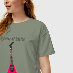 Футболка оверсайз женская Моя любимая гитара, цвет: авокадо — фото 2