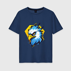 Футболка оверсайз женская Голова орла, цвет: тёмно-синий