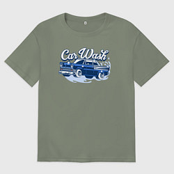 Женская футболка оверсайз Автомойка