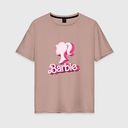Футболка оверсайз женская Барби - объемная фигурка, цвет: пыльно-розовый