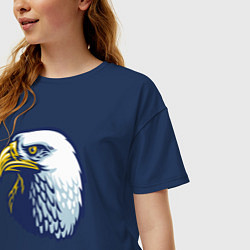 Футболка оверсайз женская Орлиная голова, цвет: тёмно-синий — фото 2