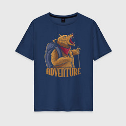 Женская футболка оверсайз Приключения медведя