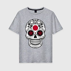 Женская футболка оверсайз Japan skull