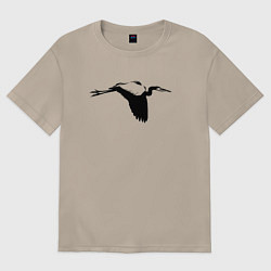 Женская футболка оверсайз Аист трафарет