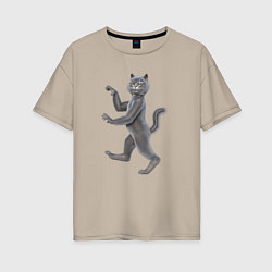 Женская футболка оверсайз Геральдический кот