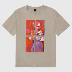 Женская футболка оверсайз Аянами разбитые зеркала