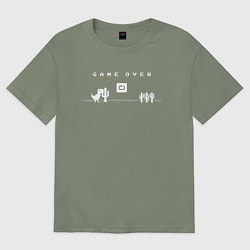 Футболка оверсайз женская Динозавр гугл хром игра окончена, цвет: авокадо