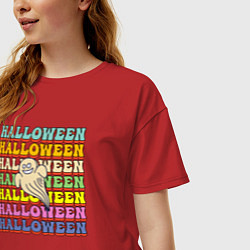 Футболка оверсайз женская Ghost halloween, цвет: красный — фото 2