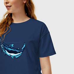 Футболка оверсайз женская Лазурная рыбка, цвет: тёмно-синий — фото 2