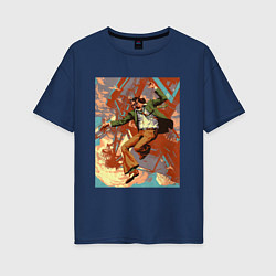 Футболка оверсайз женская Disco elysium, цвет: тёмно-синий