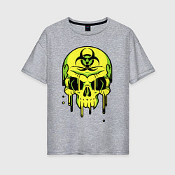 Женская футболка оверсайз Biohazard skull