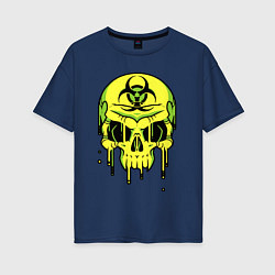 Женская футболка оверсайз Biohazard skull