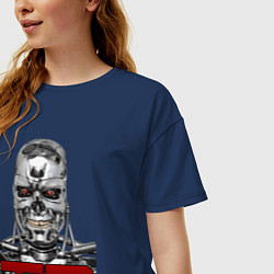 Футболка оверсайз женская Terminator 2 T800, цвет: тёмно-синий — фото 2