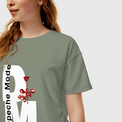 Футболка оверсайз женская Depeche Mode - Rose Violator mode, цвет: авокадо — фото 2