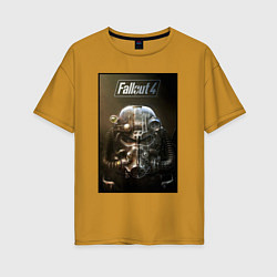 Женская футболка оверсайз Fallout armour poster