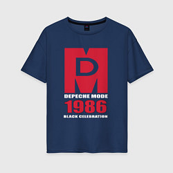 Футболка оверсайз женская Depeche Mode - Black Celebration album merch, цвет: тёмно-синий