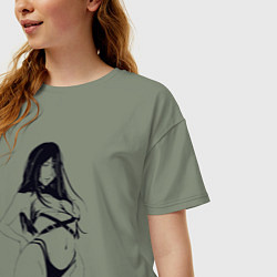 Футболка оверсайз женская Милая Унохана - Блич, цвет: авокадо — фото 2