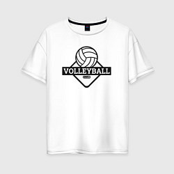 Футболка оверсайз женская Volleyball club, цвет: белый