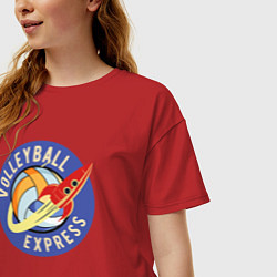 Футболка оверсайз женская Volleyball express, цвет: красный — фото 2