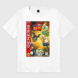 Футболка оверсайз женская Earth worm jim 2 cover, цвет: белый