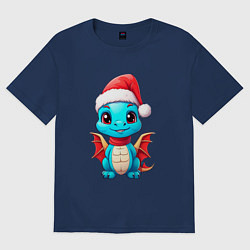 Женская футболка оверсайз Сказочный новогодний дракоша