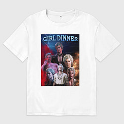 Футболка оверсайз женская Astarion Girl Dinner, цвет: белый