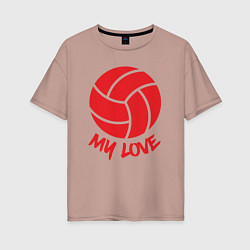 Женская футболка оверсайз Volleyball my love