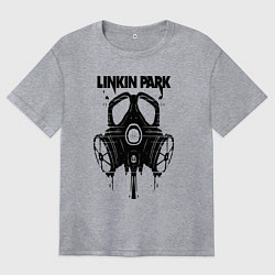 Футболка оверсайз женская Linkin Park - gas mask, цвет: меланж