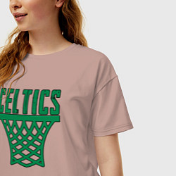 Футболка оверсайз женская Celtics net, цвет: пыльно-розовый — фото 2