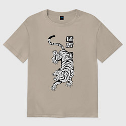 Женская футболка оверсайз Свирепый тигр