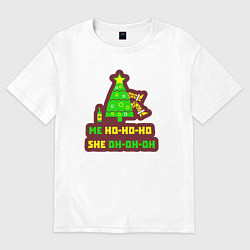 Женская футболка оверсайз Новогодние голоса