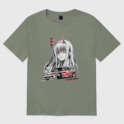 Женская футболка оверсайз Nissan Silvia S15 Drift Zero Two