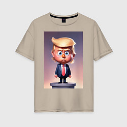 Женская футболка оверсайз Мультяшный Дональд Трамп - нейросеть