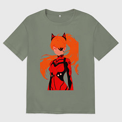 Женская футболка оверсайз Asuka Langley is Dead Serious