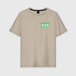 Женская футболка оверсайз Номер 456 - Игра в кальмара