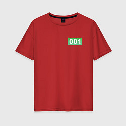 Женская футболка оверсайз Номер 001 - Игра в кальмара