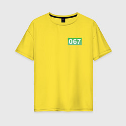 Женская футболка оверсайз Номер 067 - Игра в кальмара