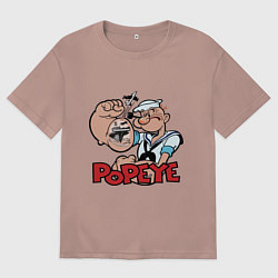 Женская футболка оверсайз Попай - бицепс