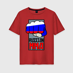 Женская футболка оверсайз Russian MMA