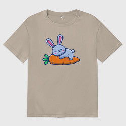 Футболка оверсайз женская Морковный сон, цвет: миндальный