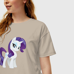 Футболка оверсайз женская Рарити из My Little Pony в кино, цвет: миндальный — фото 2