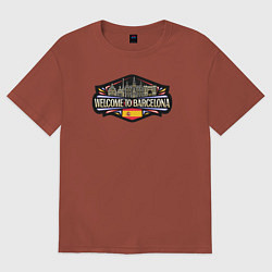 Футболка оверсайз женская Welcome to Barcelona, цвет: кирпичный