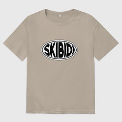 Футболка оверсайз женская Скибиди, цвет: миндальный