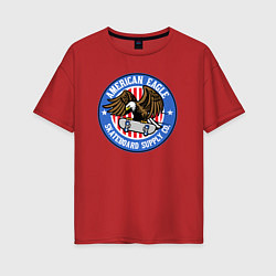 Женская футболка оверсайз USA skate eagle